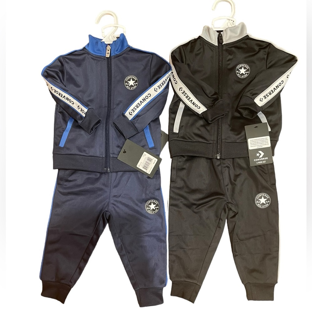 2 Converse baby’s 2 piece track set/12 months 1 black/1 blue retail $44 each - Picture 11 of 15